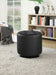 Bowman Round Upholstered Tufted Swivel Ottoman Black - Walo Furniture 