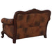 Victoria Full Leather Upholstered Rolled Arm Loveseat Brown - Walo Furniture 