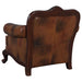 Victoria Full Leather Upholstered Rolled Arm Chair Brown - Walo Furniture 