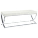 Walton Leatherette Upholstered Tufted Accent Bench White - Walo Furniture 