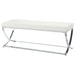 Walton Leatherette Upholstered Tufted Accent Bench White - Walo Furniture 