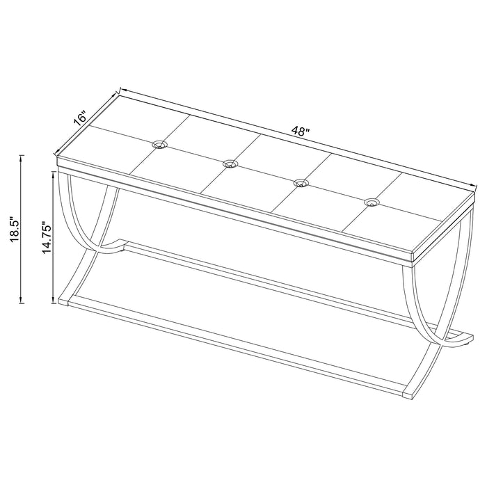 Walton Leatherette Upholstered Tufted Accent Bench White - Walo Furniture 