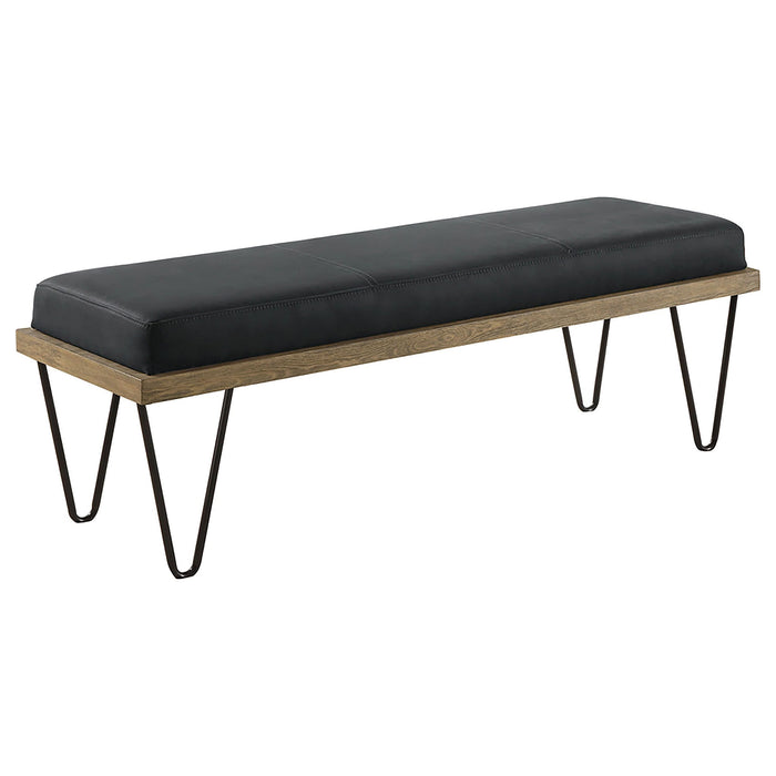 Chad Denim Upholstered Accent Bench Dark Blue - Walo Furniture 