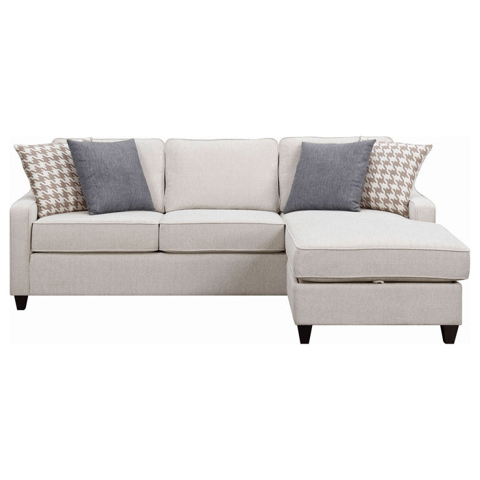 Mcloughlin Upholstered Sloped Arm Sectional Sofa Platinum - Walo Furniture 