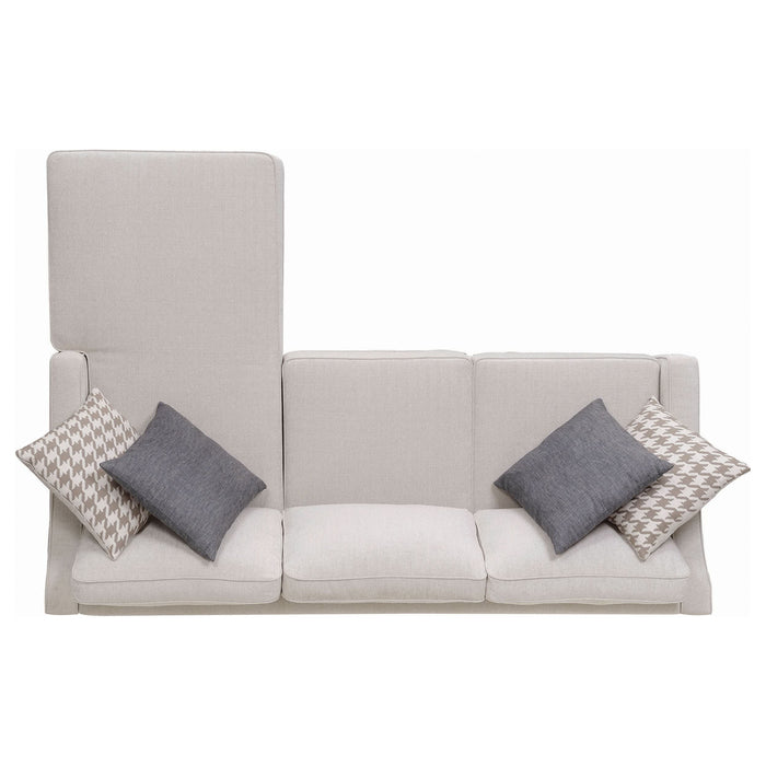 Mcloughlin Upholstered Sloped Arm Sectional Sofa Platinum - Walo Furniture 