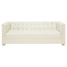 Chaviano Upholstered Track Arm Sofa Pearl White - Walo Furniture 