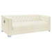 Chaviano Upholstered Track Arm Sofa Pearl White - Walo Furniture 