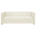 Chaviano 2-piece Upholstered Track Arm Sofa Set Pearl White - Walo Furniture 