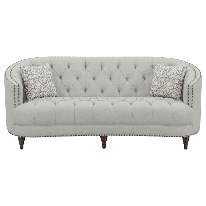 Avonlea Upholstered Sloped Arm Sofa Grey Fabric - Walo Furniture 