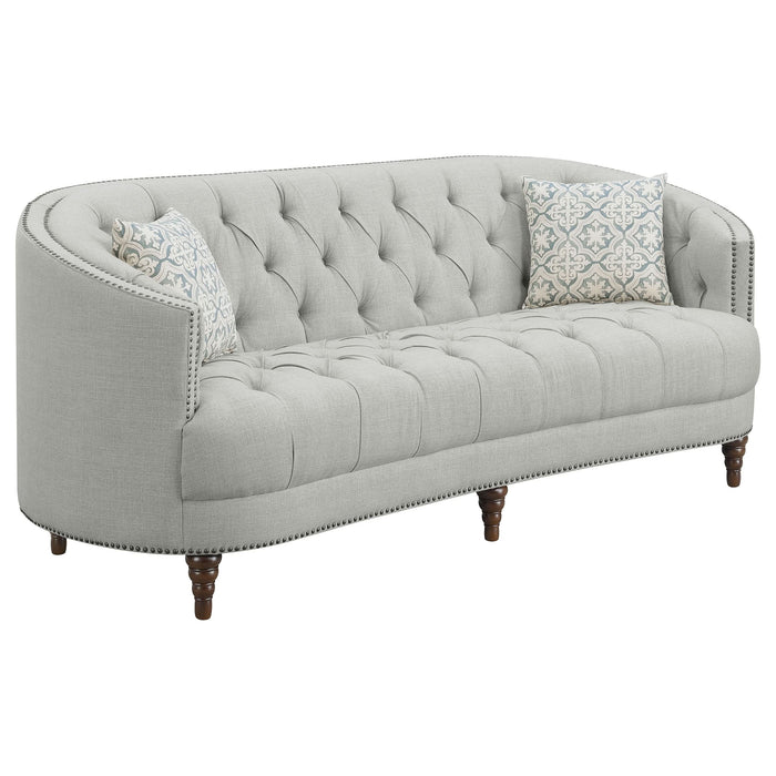 Avonlea Upholstered Sloped Arm Sofa Grey Fabric - Walo Furniture 