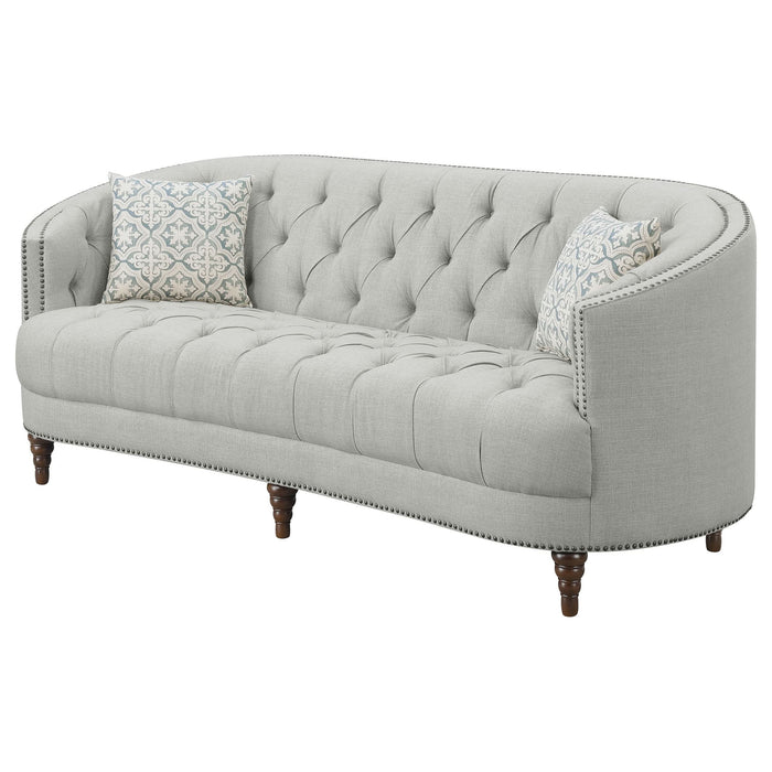 Avonlea Upholstered Sloped Arm Sofa Grey Fabric - Walo Furniture 