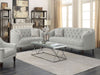 Avonlea 2-piece Upholstered Sloped Arm Sofa Set Grey Fabric - Walo Furniture 