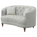 Avonlea Upholstered Sloped Arm Loveseat Grey Fabric - Walo Furniture 