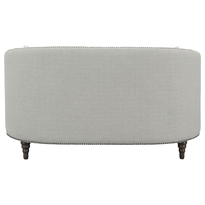 Avonlea Upholstered Sloped Arm Loveseat Grey Fabric - Walo Furniture 