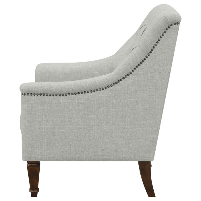 Avonlea Fabric Upholstered Sloped Arm Chair Grey Fabric - Walo Furniture 