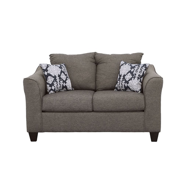 Salizar Upholstered Flared Arm Loveseat Charcoal Grey - Walo Furniture 