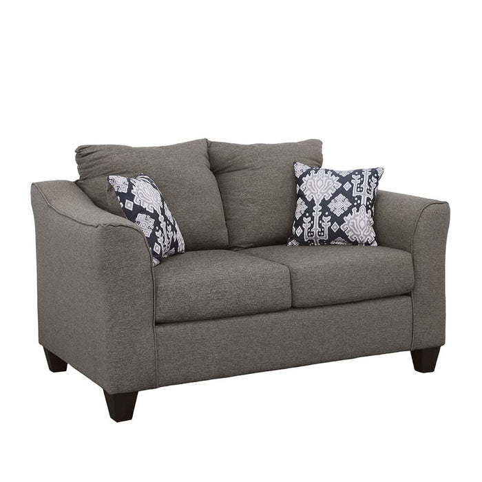 Salizar Upholstered Flared Arm Loveseat Charcoal Grey - Walo Furniture 