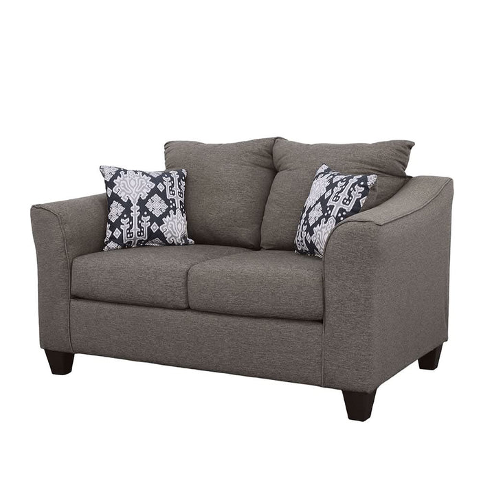 Salizar Upholstered Flared Arm Loveseat Charcoal Grey - Walo Furniture 