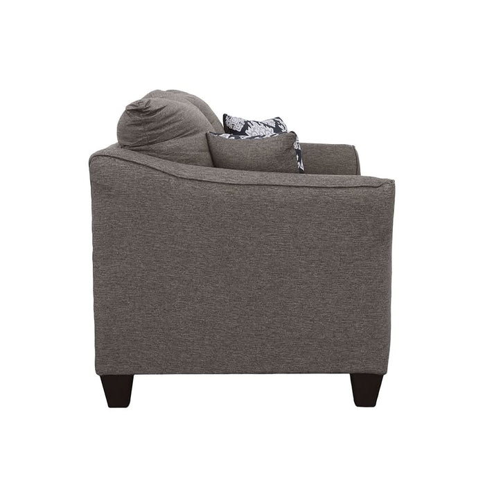 Salizar Upholstered Flared Arm Loveseat Charcoal Grey - Walo Furniture 