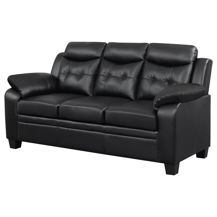 Finley Upholstered Padded Arm Tufted Sofa Black - Walo Furniture 