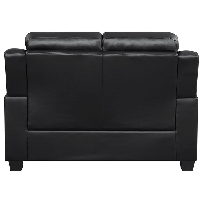 Finley 2-piece Upholstered Padded Arm Tufted Sofa Set Black - Walo Furniture 