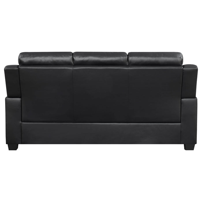 Finley 2-piece Upholstered Padded Arm Tufted Sofa Set Black - Walo Furniture 