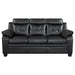 Finley 3-piece Upholstered Padded Arm Tufted Sofa Set Black - Walo Furniture 