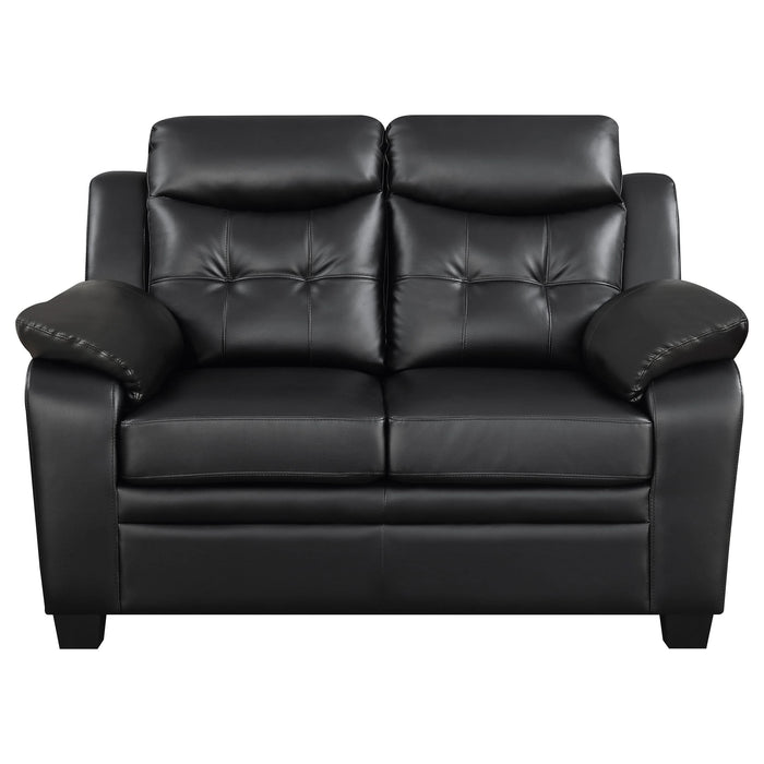 Finley 3-piece Upholstered Padded Arm Tufted Sofa Set Black - Walo Furniture 