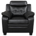 Finley 3-piece Upholstered Padded Arm Tufted Sofa Set Black - Walo Furniture 