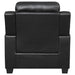 Finley 3-piece Upholstered Padded Arm Tufted Sofa Set Black - Walo Furniture 