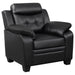 Finley Upholstered Padded Arm Tufted Accent Chair Black - Walo Furniture 