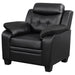 Finley Upholstered Padded Arm Tufted Accent Chair Black - Walo Furniture 