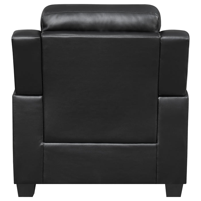 Finley Upholstered Padded Arm Tufted Accent Chair Black - Walo Furniture 