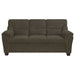 Clementine Upholstered Padded Arm Sofa Brown - Walo Furniture 