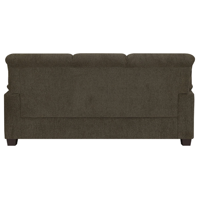 Clementine Upholstered Padded Arm Sofa Brown - Walo Furniture 