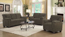 Clementine Upholstered Padded Arm Sofa Brown - Walo Furniture 