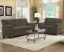 Clementine 2-piece Upholstered Padded Arm Sofa Set Brown - Walo Furniture 