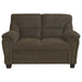 Clementine Upholstered Padded Arm Loveseat Brown - Walo Furniture 