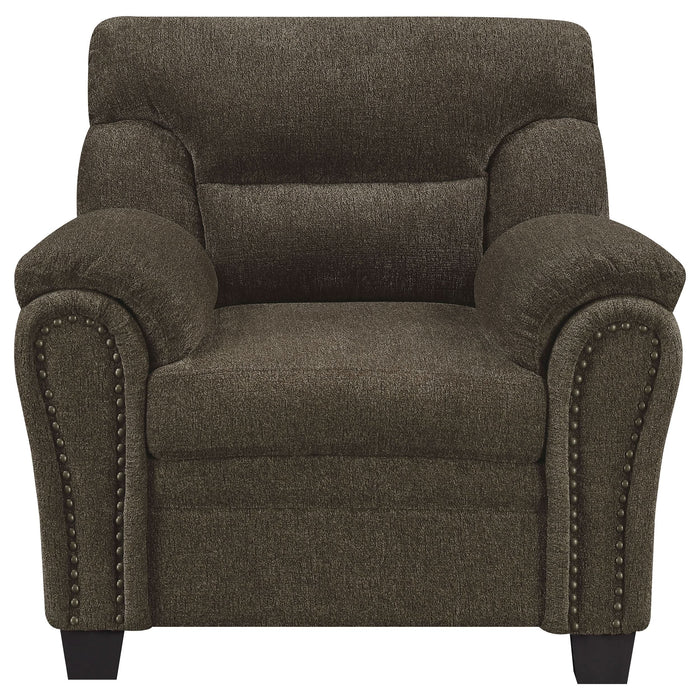 Clementine Upholstered Padded Arm Accent Chair Brown - Walo Furniture 