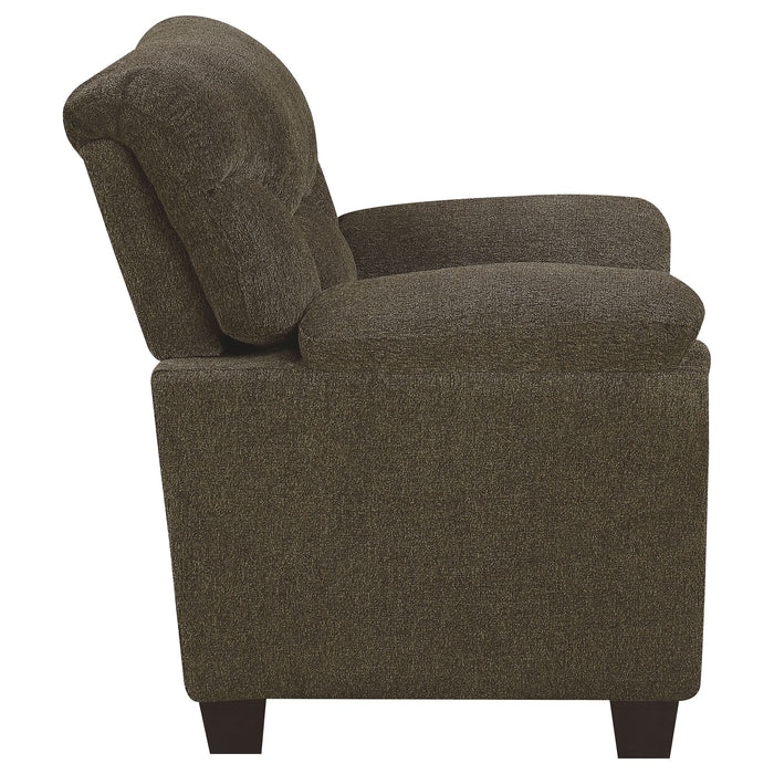 Clementine Upholstered Padded Arm Accent Chair Brown - Walo Furniture 