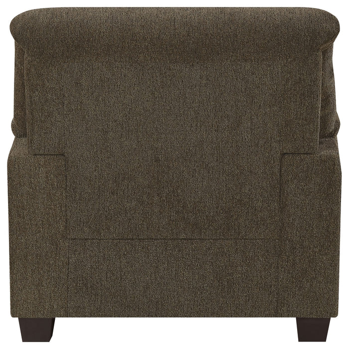 Clementine Upholstered Padded Arm Accent Chair Brown - Walo Furniture 