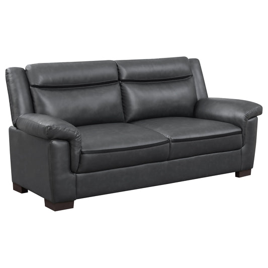 Arabella Upholstered Padded Arm Sofa Grey - Walo Furniture 