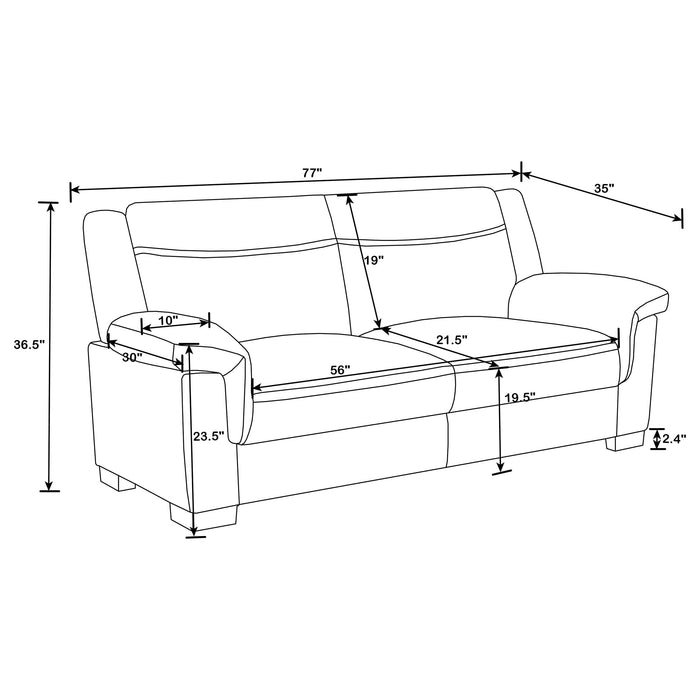 Arabella Upholstered Padded Arm Sofa Grey - Walo Furniture 