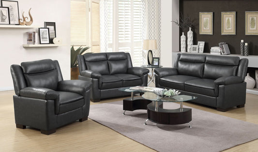 Arabella 3-piece Upholstered Padded Arm Sofa Set Grey - Walo Furniture 