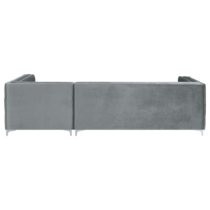 Bellaire Upholstered Storage Chaise Sectional Sofa Grey - Walo Furniture 