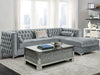 Bellaire Upholstered Storage Chaise Sectional Sofa Grey - Walo Furniture 