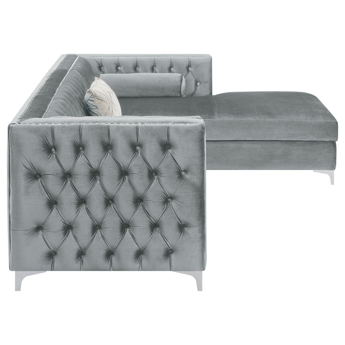 Bellaire Upholstered Storage Chaise Sectional Sofa Grey - Walo Furniture 