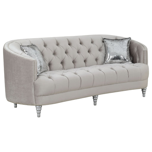 Avonlea Upholstered Sloped Arm Sofa Grey Velvet - Walo Furniture 