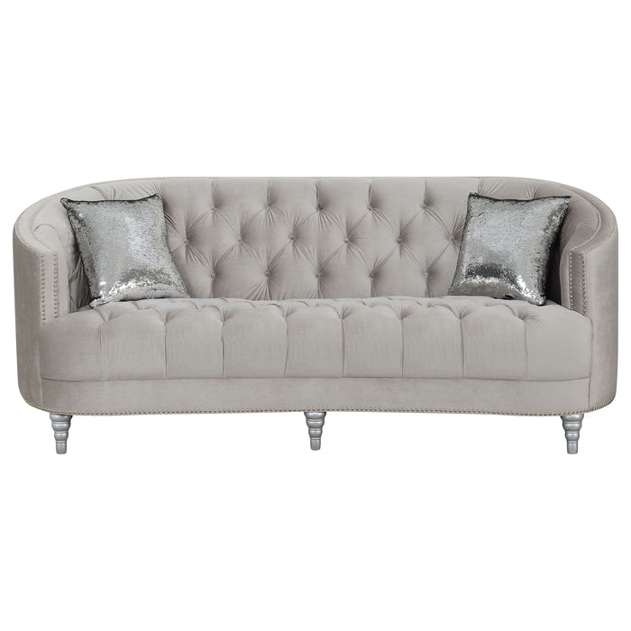 Avonlea Upholstered Sloped Arm Sofa Grey Velvet - Walo Furniture 