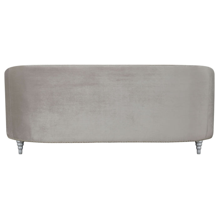 Avonlea Upholstered Sloped Arm Sofa Grey Velvet - Walo Furniture 